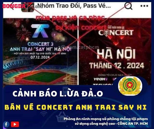 Công an TP HCM cảnh báo sập bẫy khi mua vé "Anh Trai Vượt Ngàn Chông Gai"